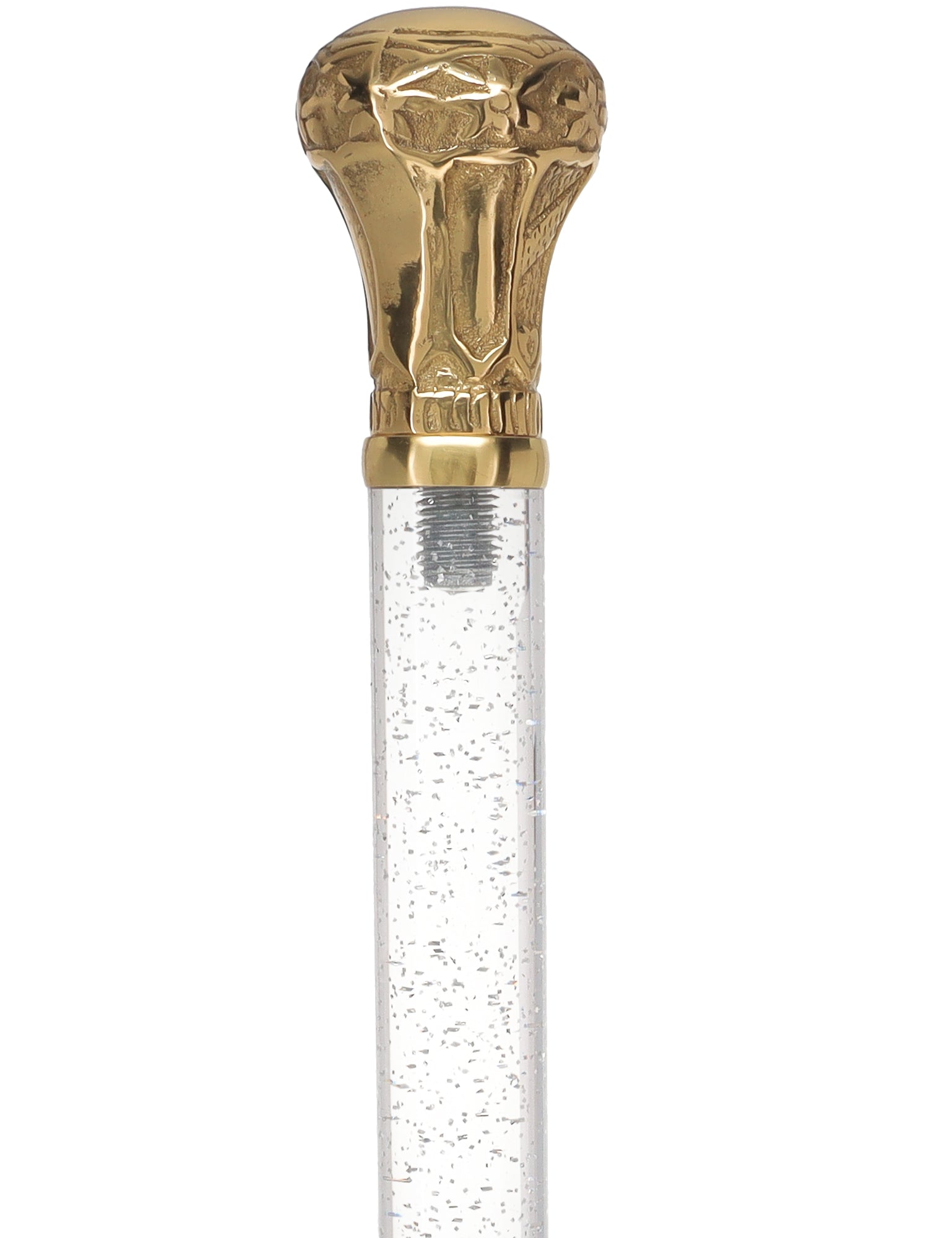 Crystal Elegance Brass Knob Cane with Invisible Acrylic Shaft Options Outlet Huge Surprise