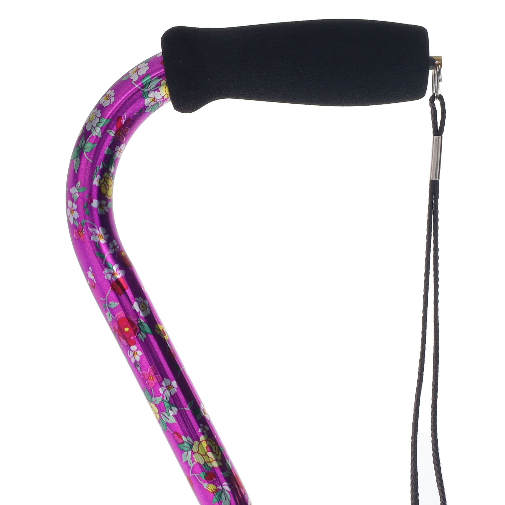 Limited single item listing: Purple Floral Offset Handle Walking Cane Discount