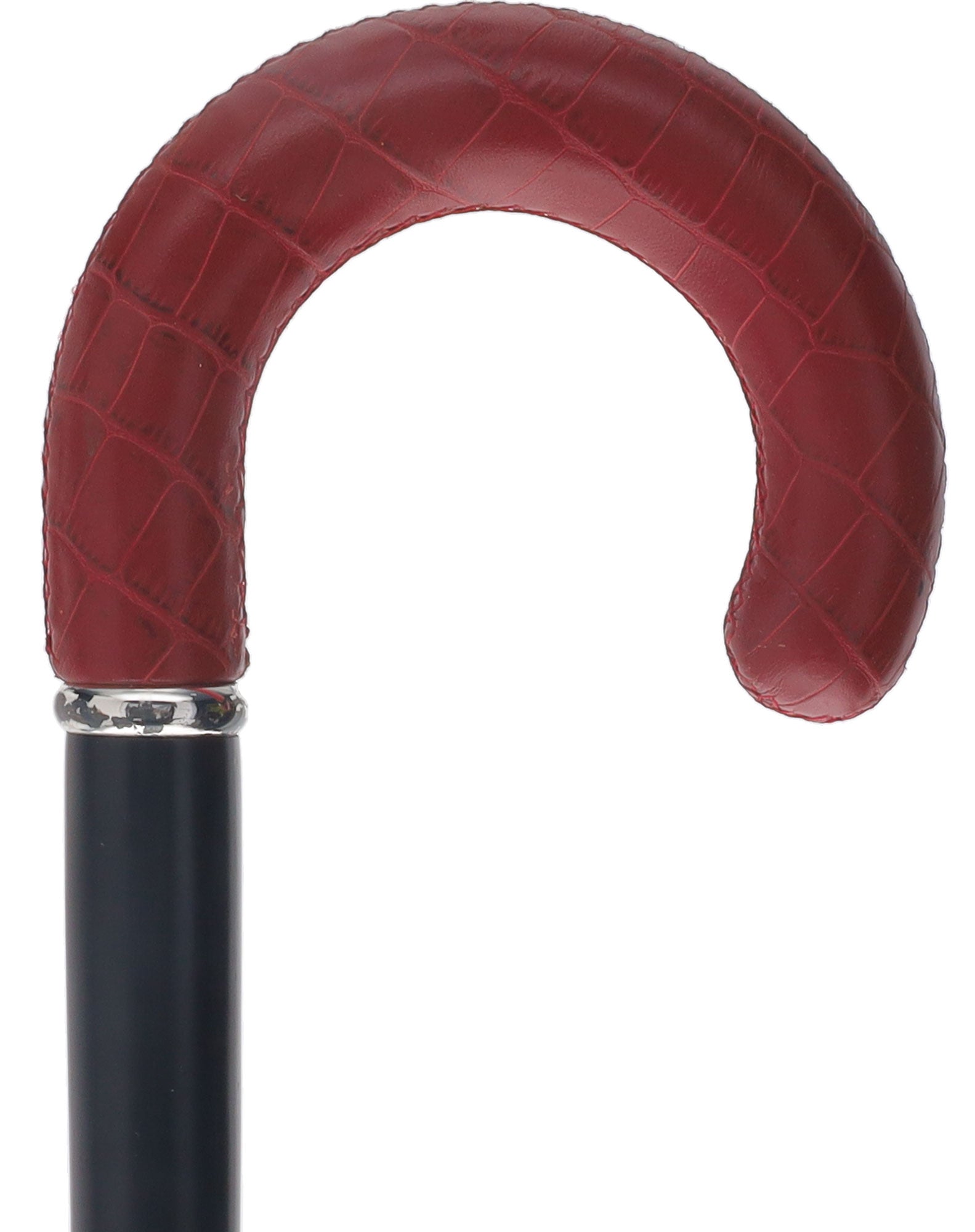 Unique single item listing: Red leather wrapped tourist walking cane w/ black shaft Genuine Cheap Pice