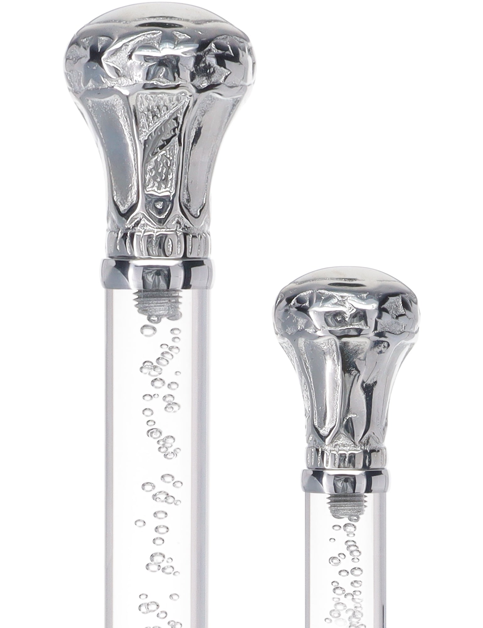 Crystal Elegance Chrome Knob Cane with Invisible Acrylic Shaft Options Excellent Online