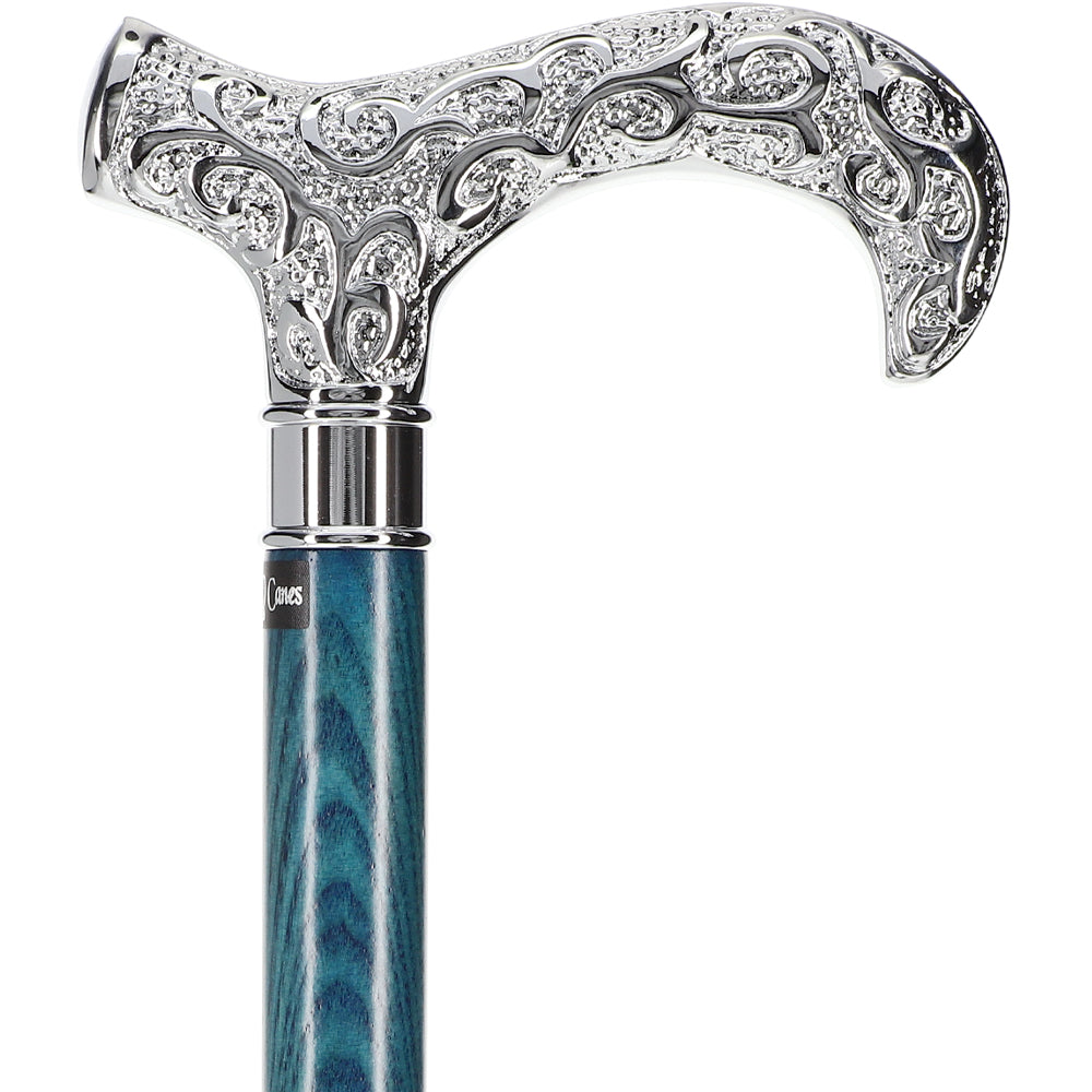 Super Strong Scrollwork Silver-Plated Handle, Blue Denim Shaft Clearance In China