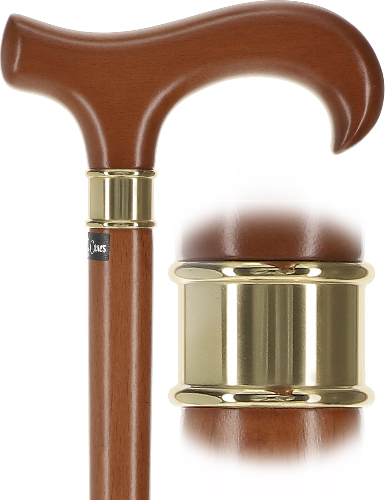 Super Strong Derby Cane: Brown Beechwood & Brass Cheap Sale Outlet Locations