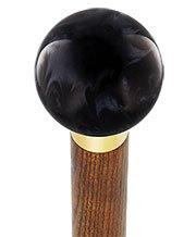 Luscious Black Pearl Round Knob Cane w/ Custom Color Ash Shaft & Collar Quality Free Shipping Outlet