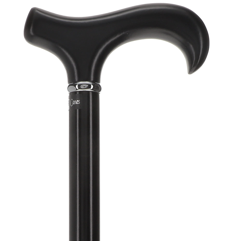 Scratch and Dent Royal Black Derby Walking Cane With Beechwood Shaft and Silver Collar V1229 Clearance Eastbay