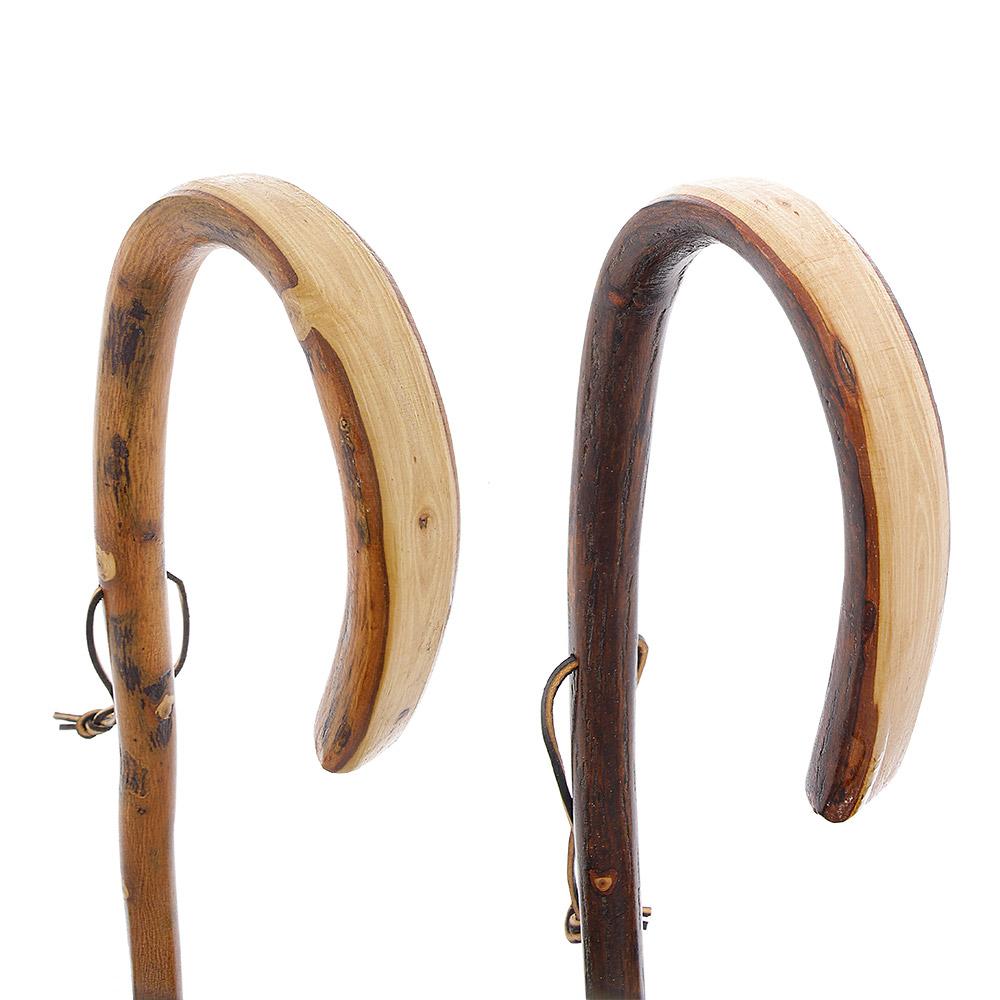 Nature-Designed Hickory Crook Cane: Rustic Natural Wood Factory Outlet For Sale