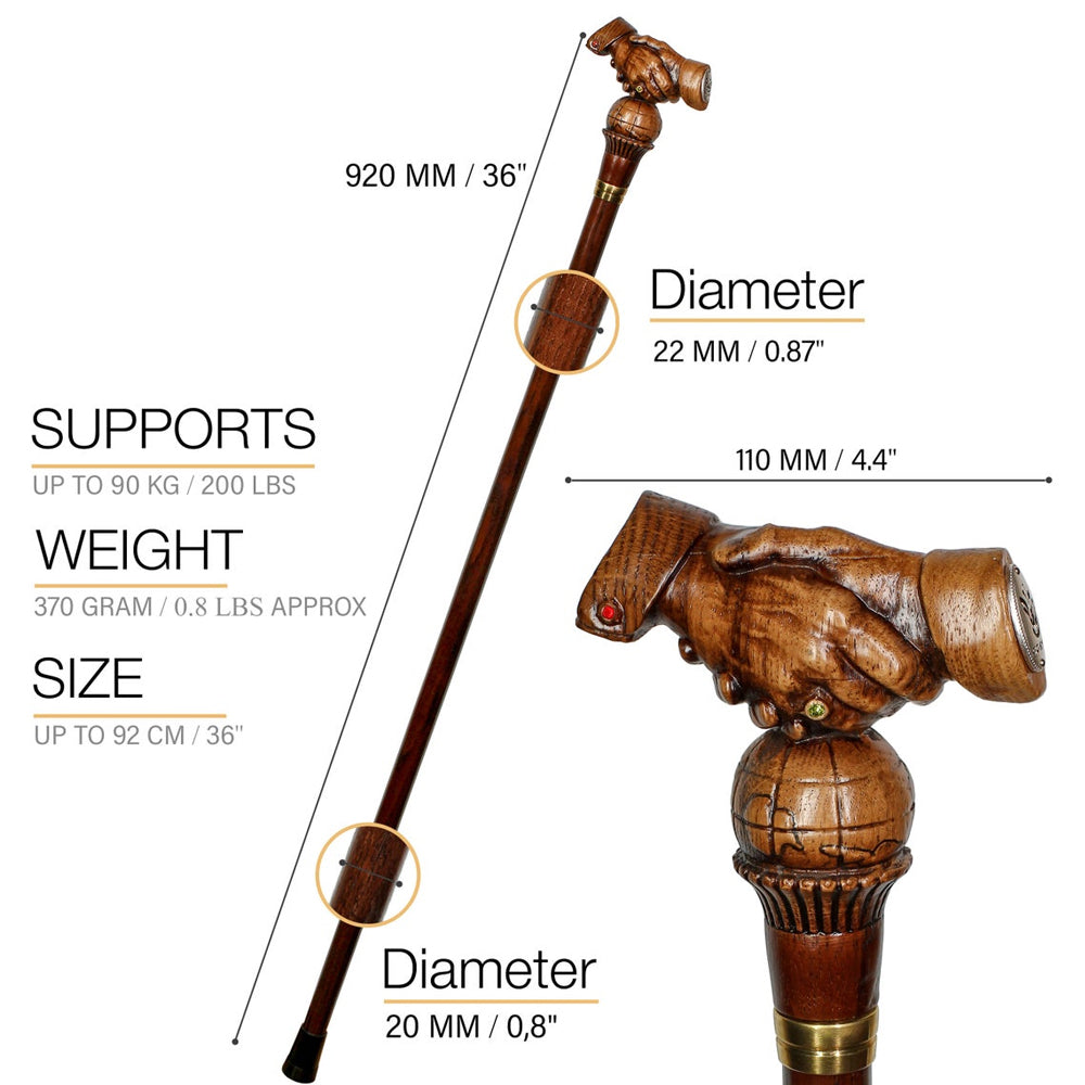 World Peace Artisan Intricate Handcarved Cane Buy Cheap Free Shipping