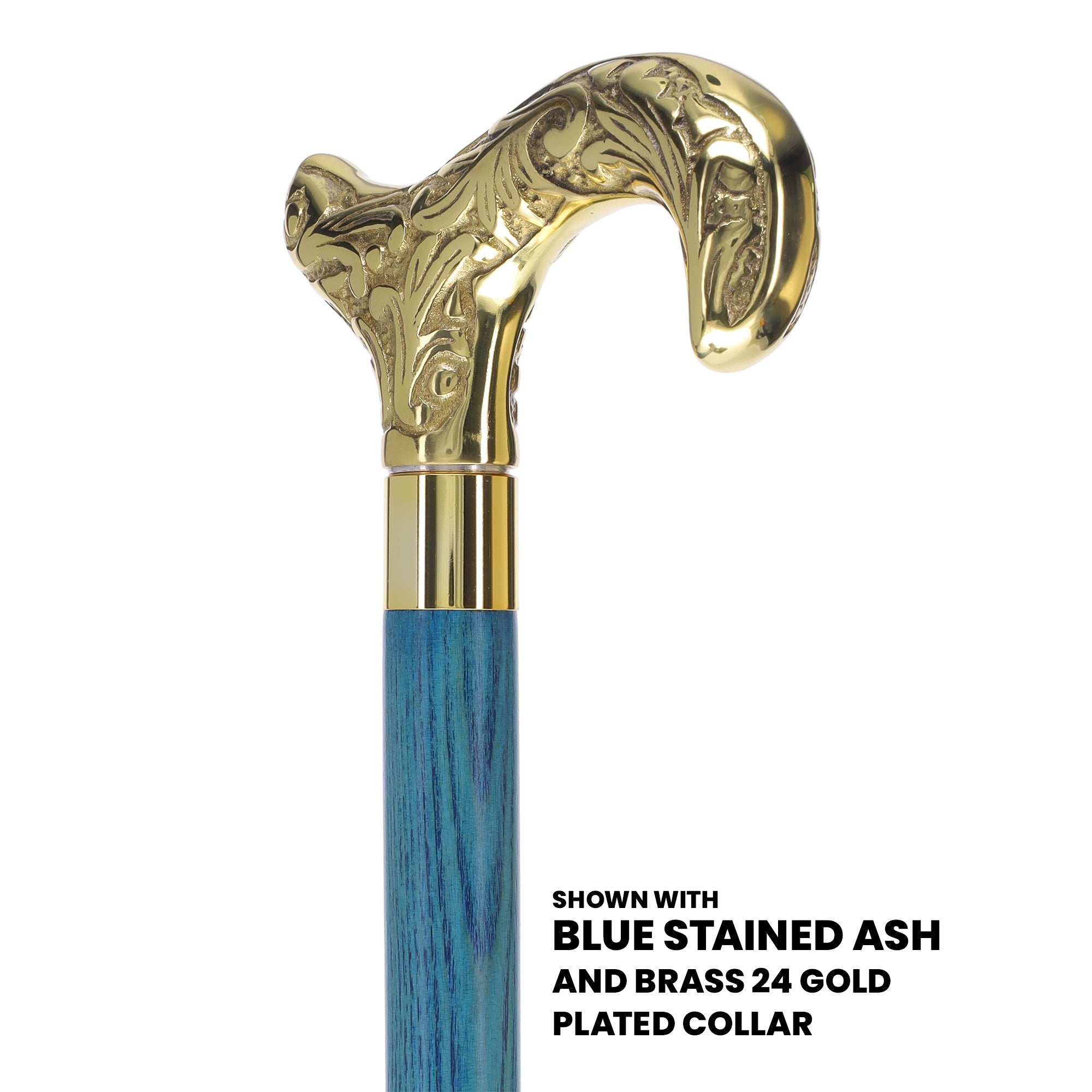 Scratch and Dent Premium Brass Derby Handle Cane: Stained Custom Color Shaft V2161 With Mastercard Cheap Online