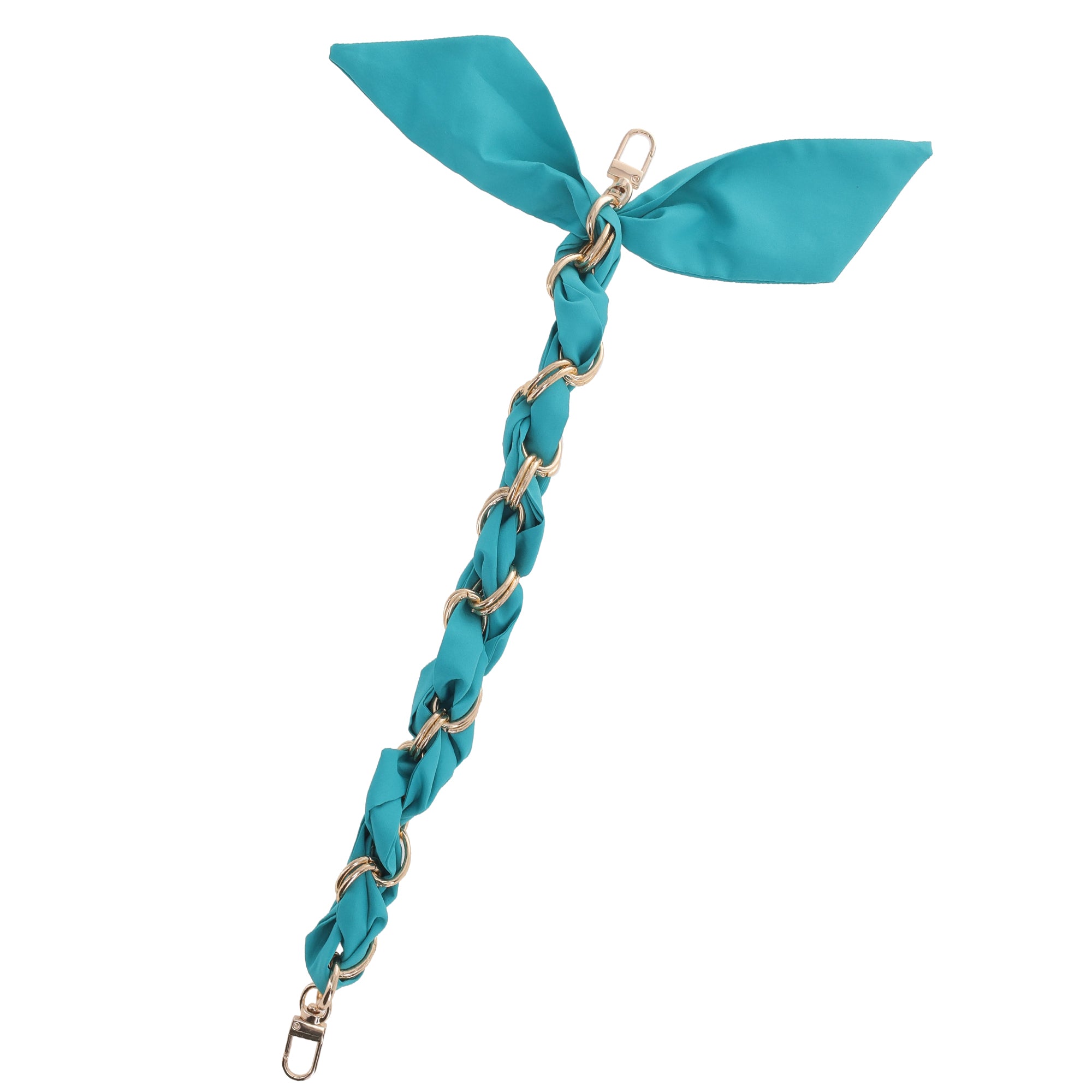 Gold Chain Wrist Strap - Luxury Turquoise Silk Satin Scarf for 16mm-18mm canes Affordable Online