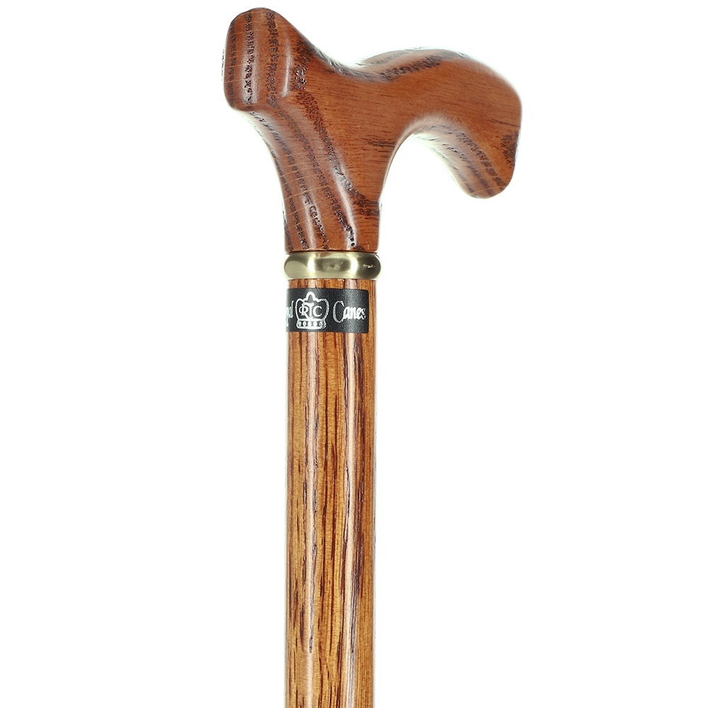 Scratch and Dent Hand-Made Oak Fritz Walking Cane w/ Gold Collar V2300 Clearance Genuine