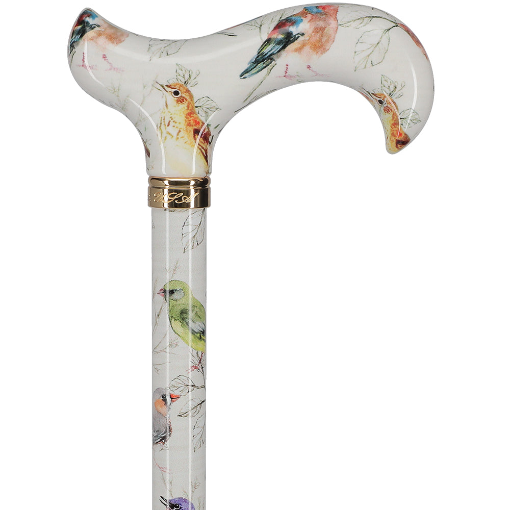 Watercolor Bird: Designer Derby Cane with Patterned Handle Cheap Official