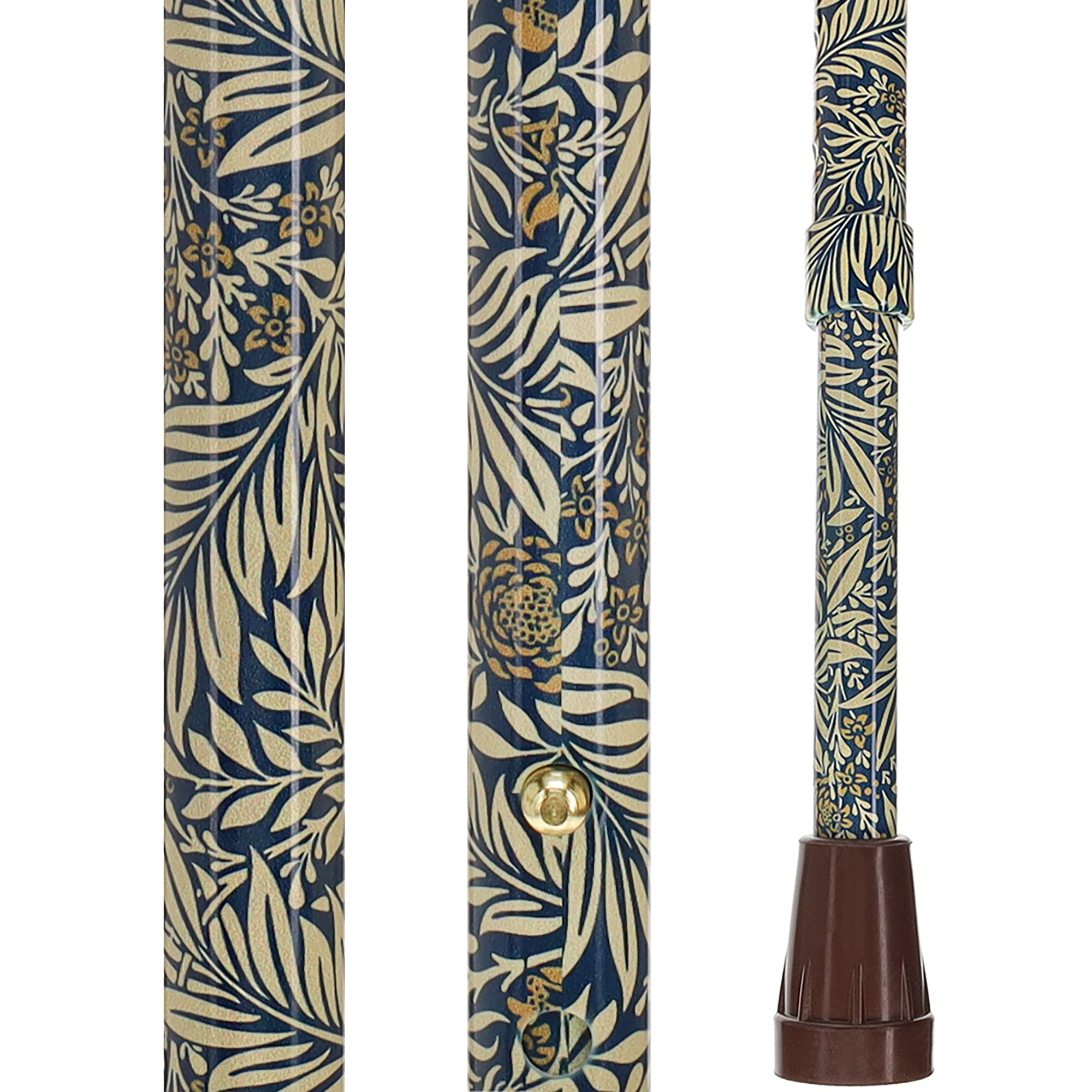 Golden Petals FashionStix: Designer Derby Cane, Adjustable Authentic For Sale