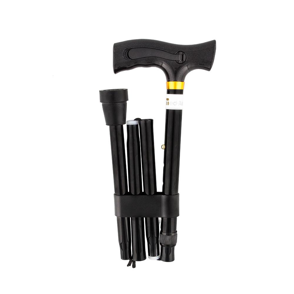 Scratch and Dent Folding Rechargeable Flashlight - Fritz Handle Walking Cane w/ Black Adjustable Aluminum Shaft V2263 Discount Original