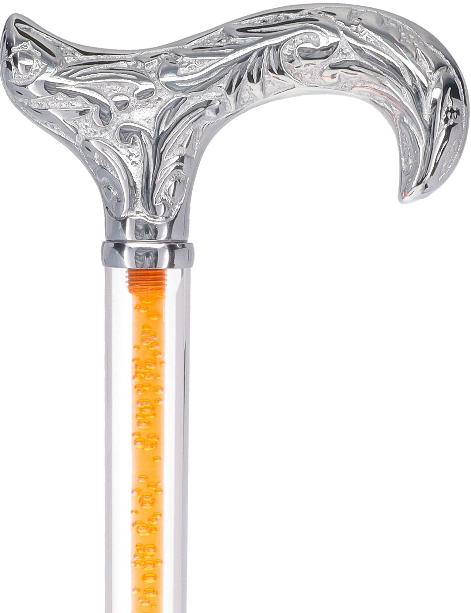 Color Crystal Elegance Chrome Derby Cane with Invisible Acrylic Shaft Options Geniue Stockist