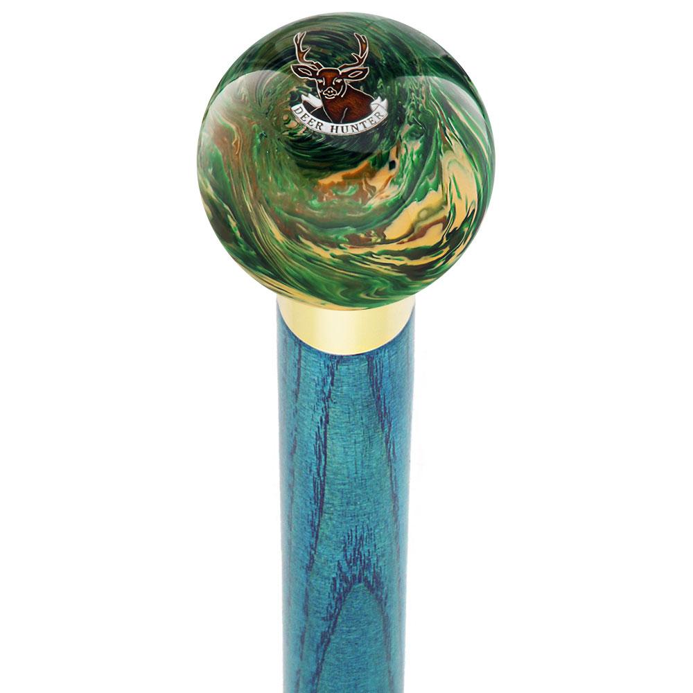 Deer Hunter Camo Round Knob Cane w/ Custom Color Ash Shaft & Collar Best Pices Cheap Pice