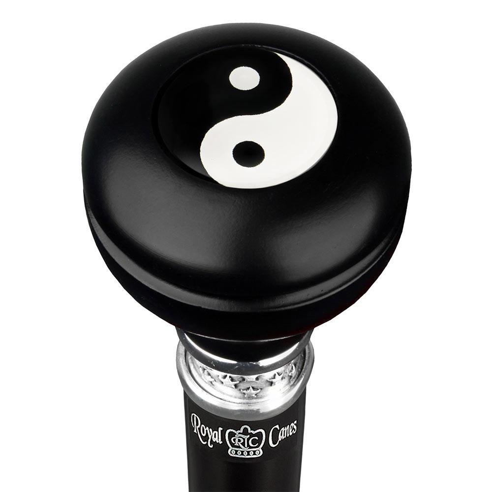 Yin & Yang Caduceus Emblem Knob Stick: Large Knob, Pewter Collar Buy Cheap For Cheap