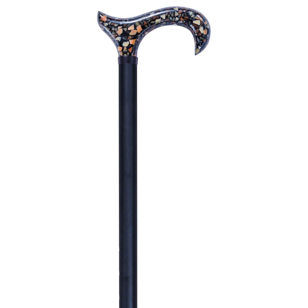 Scratch and Dent Acrylic Black and Gold Mosaic Designer Adjustable Cane V1718 Low Pice Fee Shipping Online