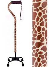 Wild Giraffe Aluminum Convertible Quad Walking Cane with Comfort Grip - Adjustable Shaft Collections