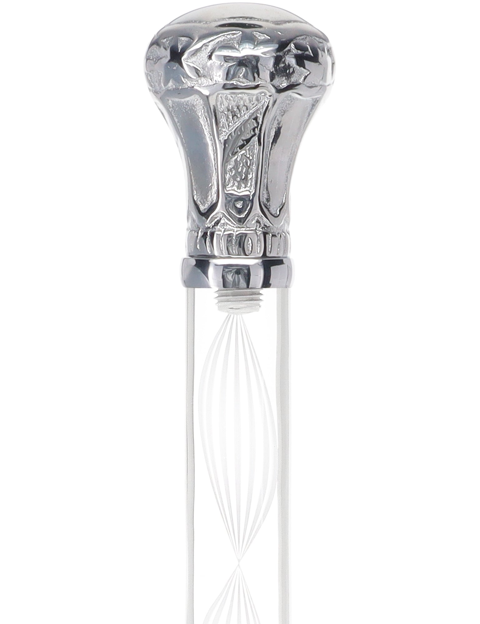 Crystal Elegance Chrome Knob Cane with Invisible Acrylic Shaft Options Excellent Online