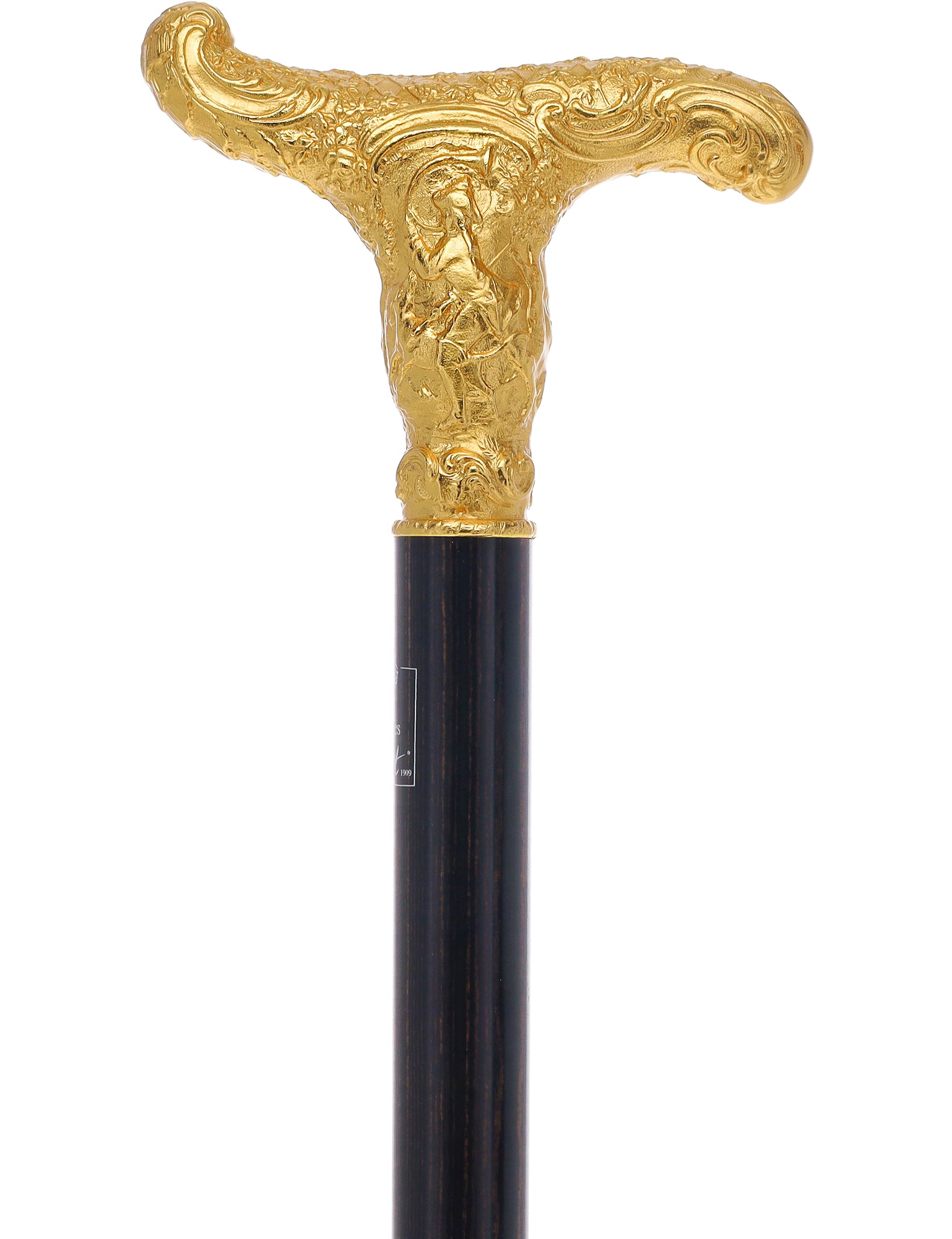 14 K Gold Plate Antique Reproduction T Handle Walking Cane With Stamina Wood Shaft Wide Range Of Sale Online