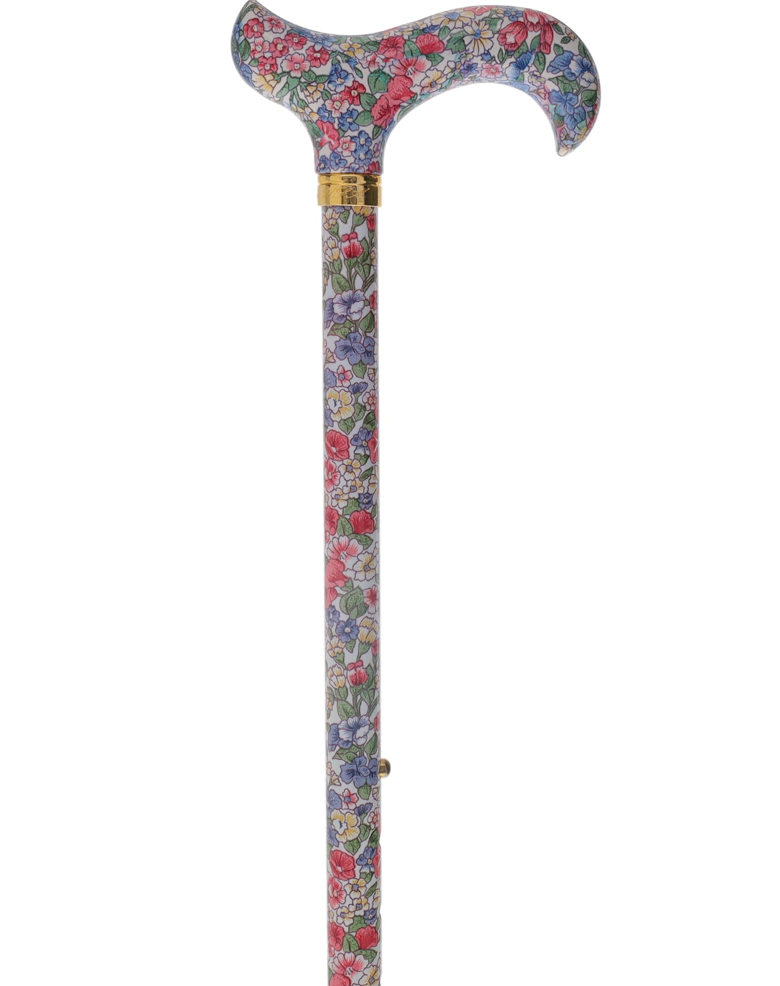 Limited single item listing: White Derby Walking cane with blue and pink flowers 2025 New