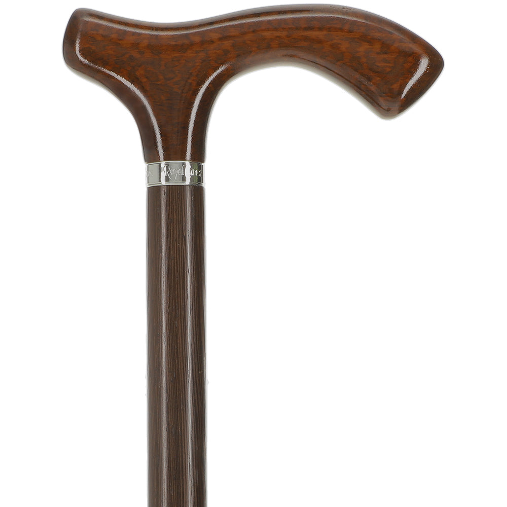 Scratch and Dent Fritz Walking Cane w/ Genuine Snakewood Handle & Wenge Shaft w/ Silver Collar V2091 High Quality Buy Online