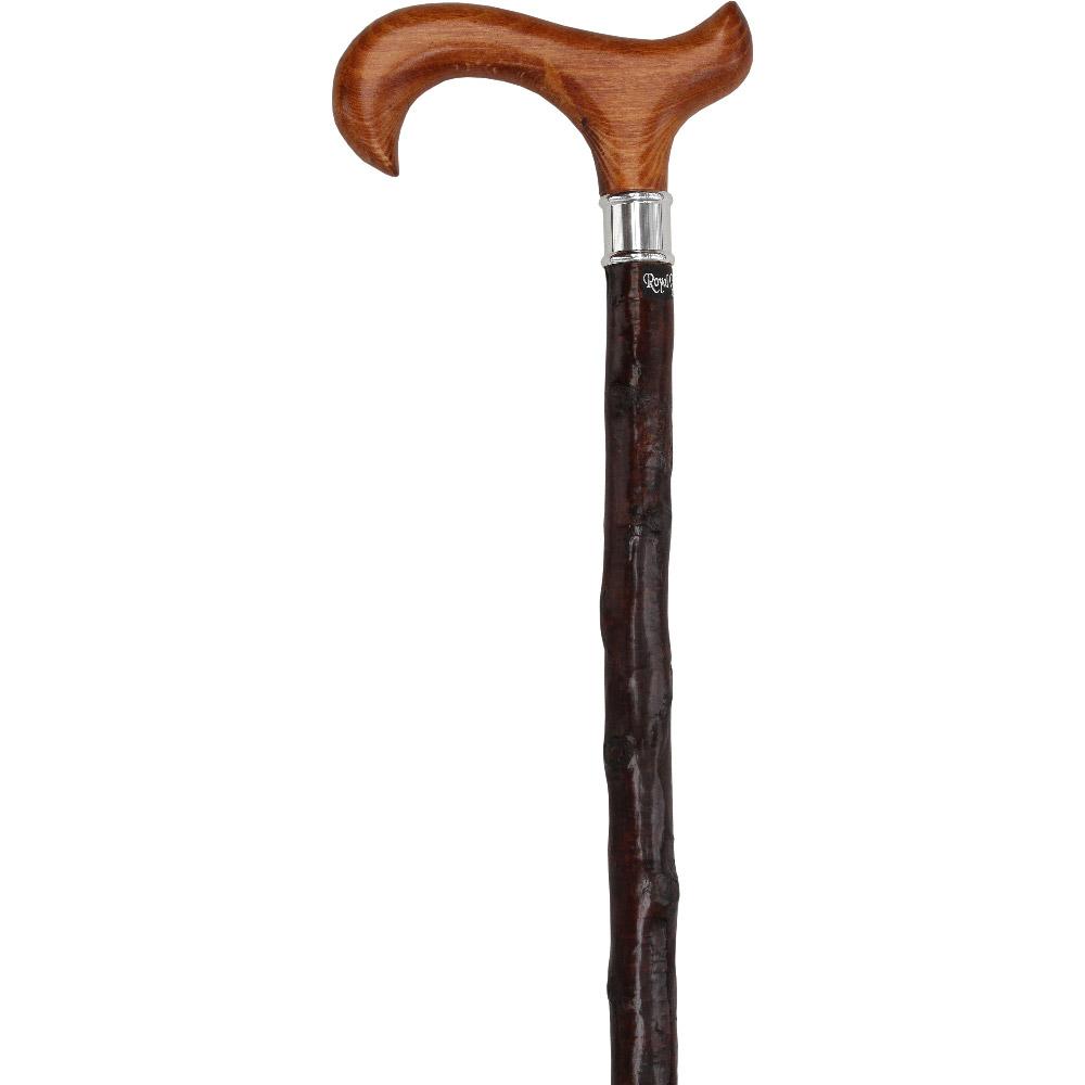 Scratch and Dent Genuine Blackthorn Wood Derby Walking Cane With Beech wood Handle and Silver Collar V2271 Sale Geniue Stockist