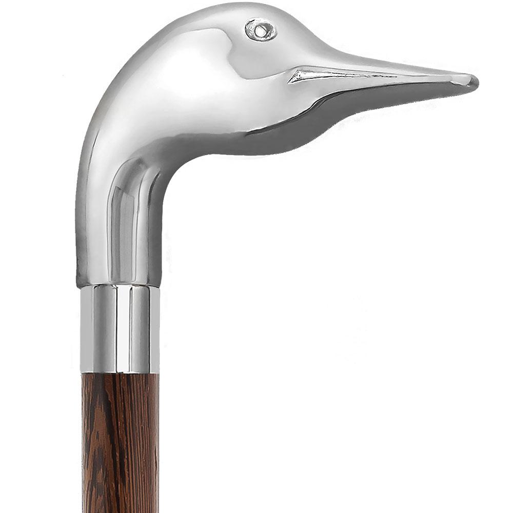 Chrome Plated Goose Handle Walking Cane w/ Custom Shaft and Collar Deals