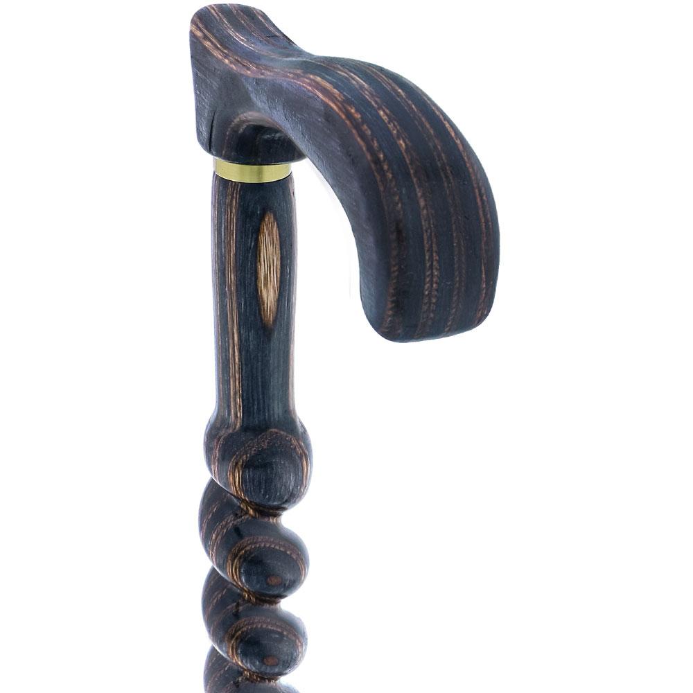 USA-Made Twisted Spiral Cane: Gunstock Brown Durable Laminate Sale Outlet