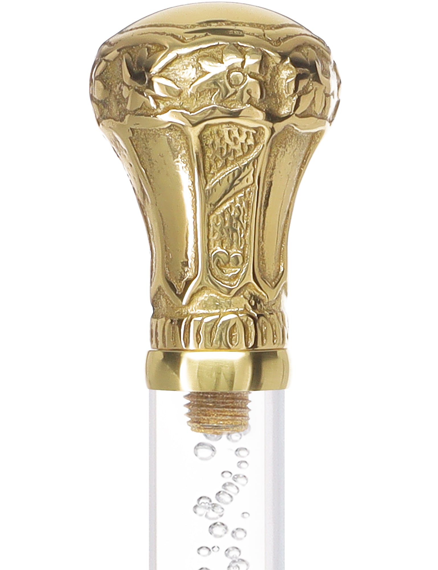 Crystal Elegance Brass Knob Cane with Invisible Acrylic Shaft Options Outlet Huge Surprise