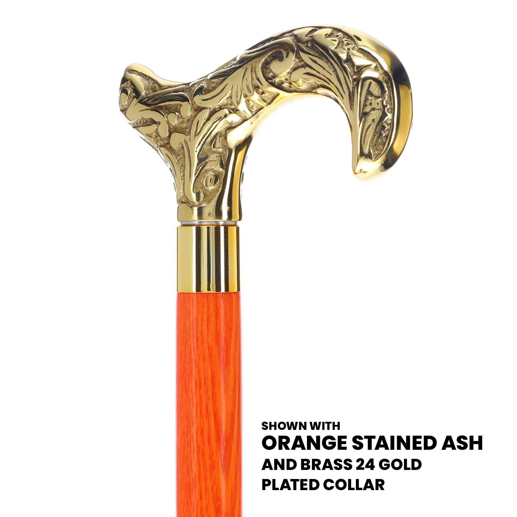 Scratch and Dent Premium Brass Derby Handle Cane: Stained Custom Color Shaft V2161 With Mastercard Cheap Online