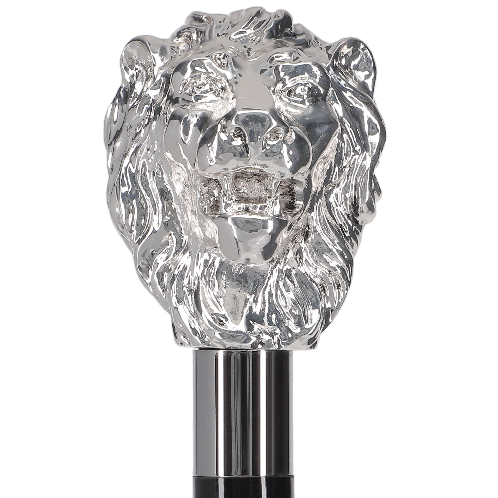 Italian Luxury: Majestic Lion Head Walking Stick, 925r Silver Cheap Sale Footlocker Finishline