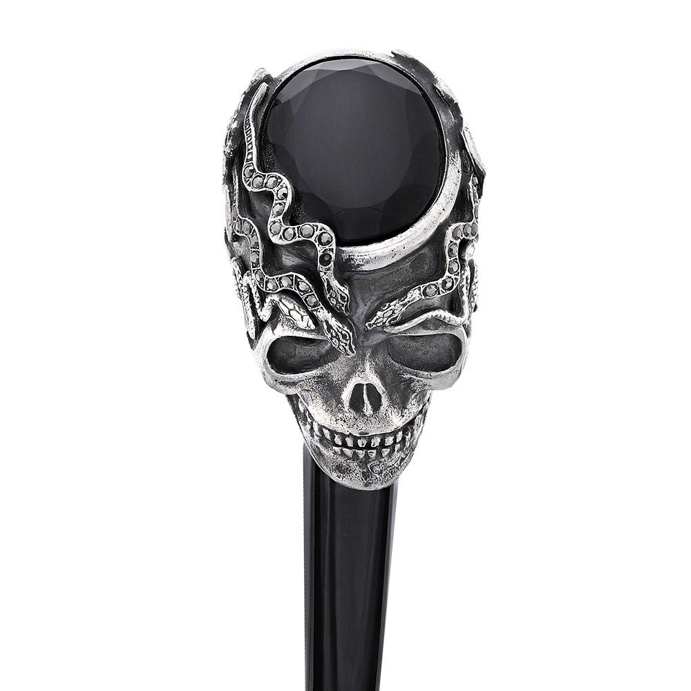 Italian Luxury: Skull & Snakes with Crystal Eyes, 925r Silver Enjoy Cheap Online