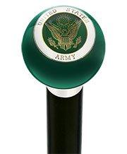 Scratch and Dent U.S. Army Green Round Knob Cane w/ Ash Shaft & Aluminum Silver Collar V2219 Buy Cheap Low Shipping Fee