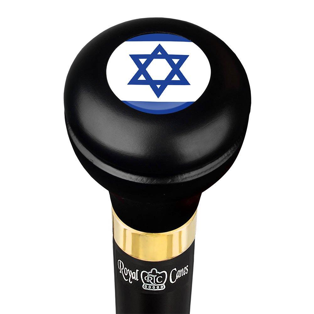 Jewish Star of David Flask Walking Stick w/ Black Beechwood Shaft & Pewter Collar Outlet Free Shipping Authentic