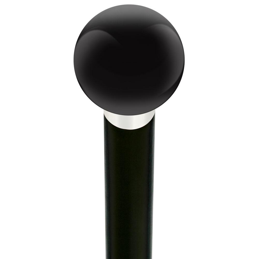 Black Void Round Knob Cane w/ Custom Wood Shaft & Collar Clearance Manchester Great Sale