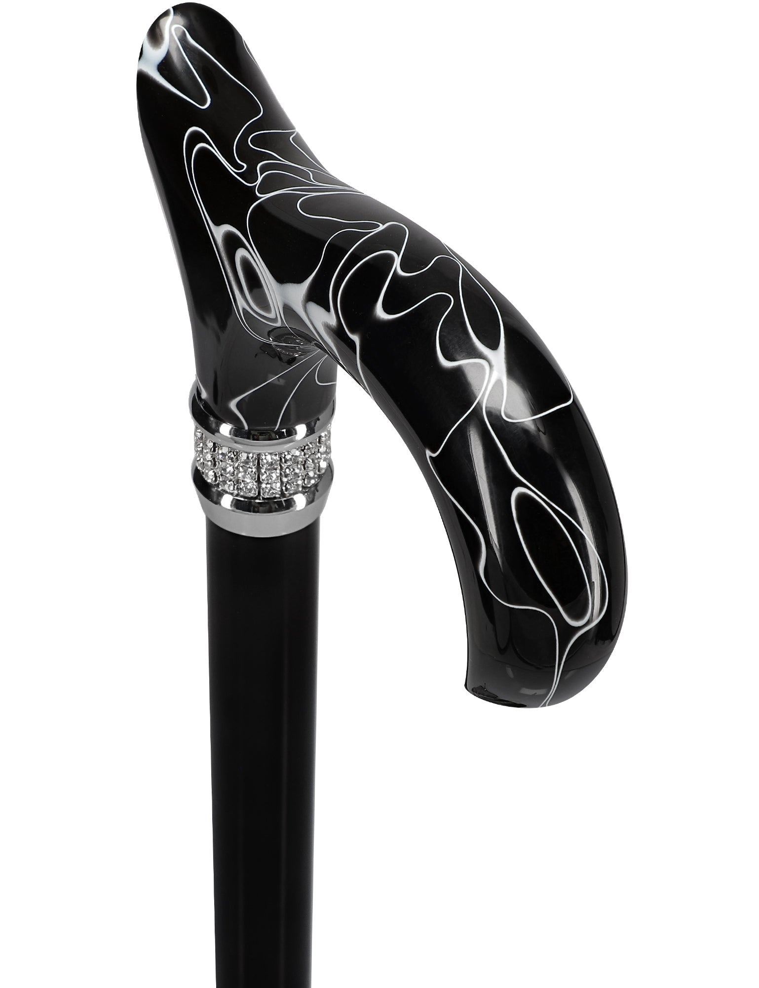 Rhinestone Designer Cane: Black Pearlz Clearance Perfect