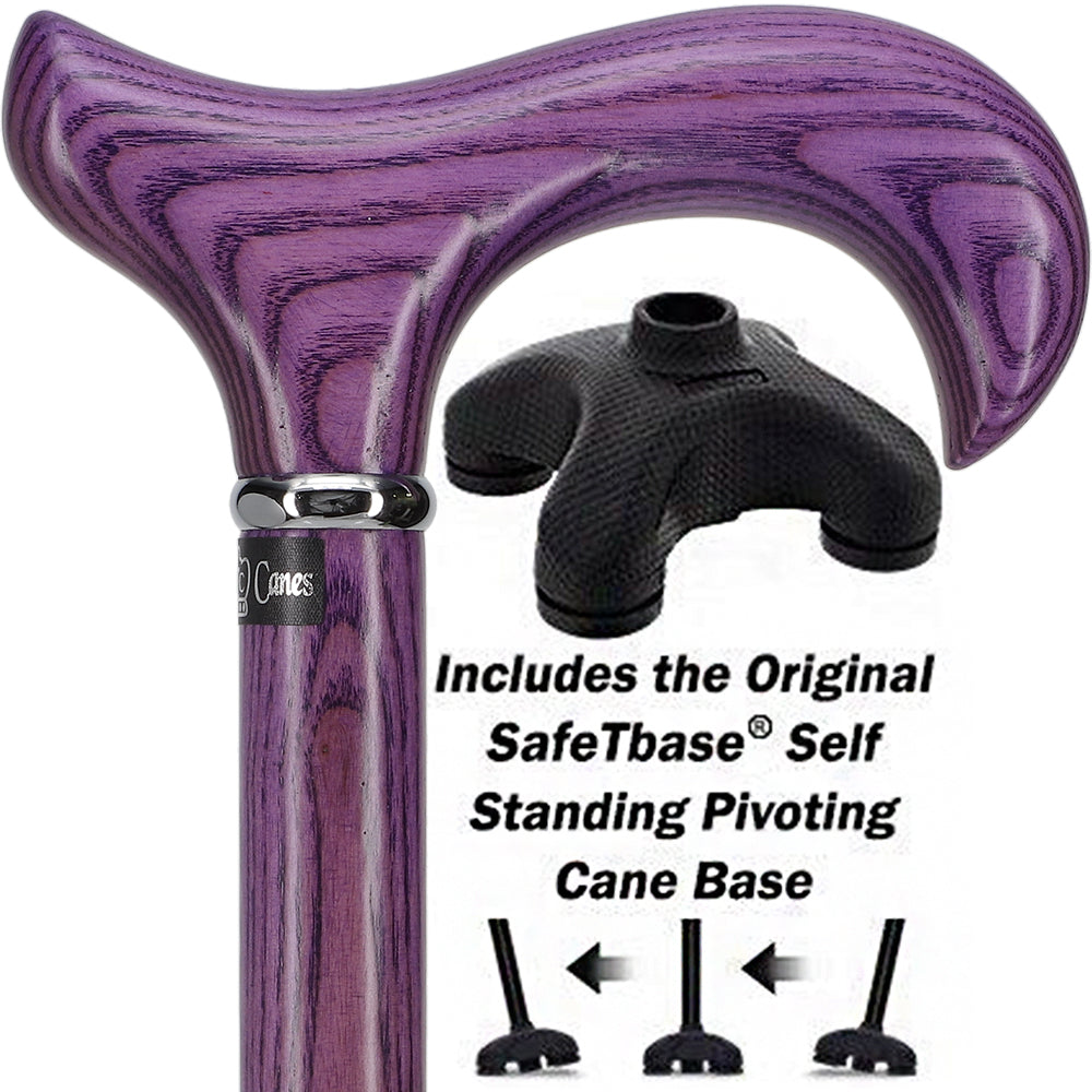 Vivid Purple Derby Walking Cane With Ash Wood Shaft and Silver Collar w/ SafeTbase Footlocker Pictures Cheap Online