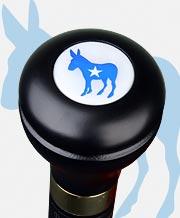 Democrat Emblem Flask Walking Stick: Wood Shaft Hidden Flask Shop For Sale