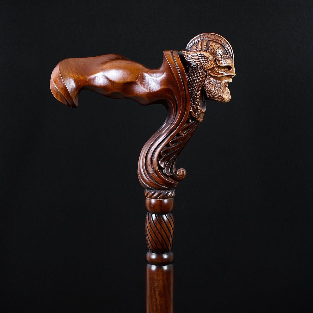 Viking Corsair: Artisan Intricate Hand-Carved Cane (Right Hand) With Paypal Free Shipping