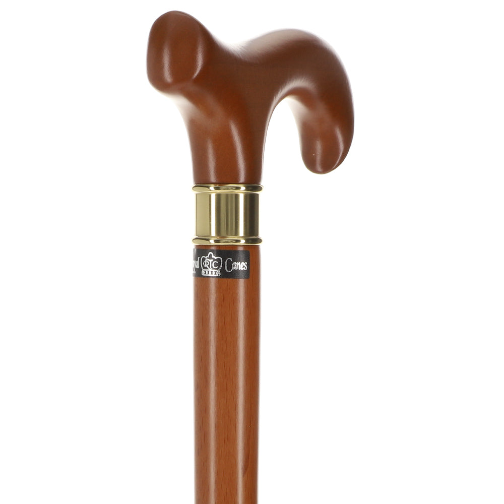 Super Strong Derby Cane: Brown Beechwood & Brass Cheap Sale Outlet Locations