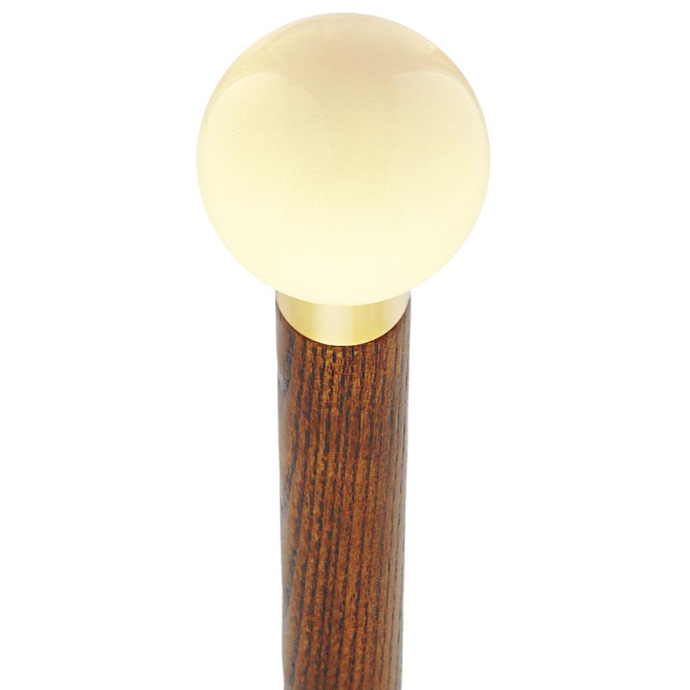 Vanilla Ivory Round Knob Cane w/ Custom Wood Shaft & Collar Buy Cheap Genuine