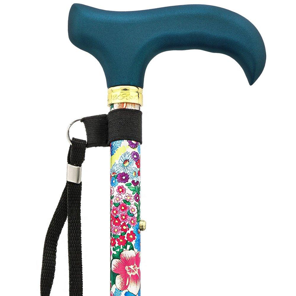 Beautiful Bouquet Adjustable Folding Cane w/ SafeTbase Sast