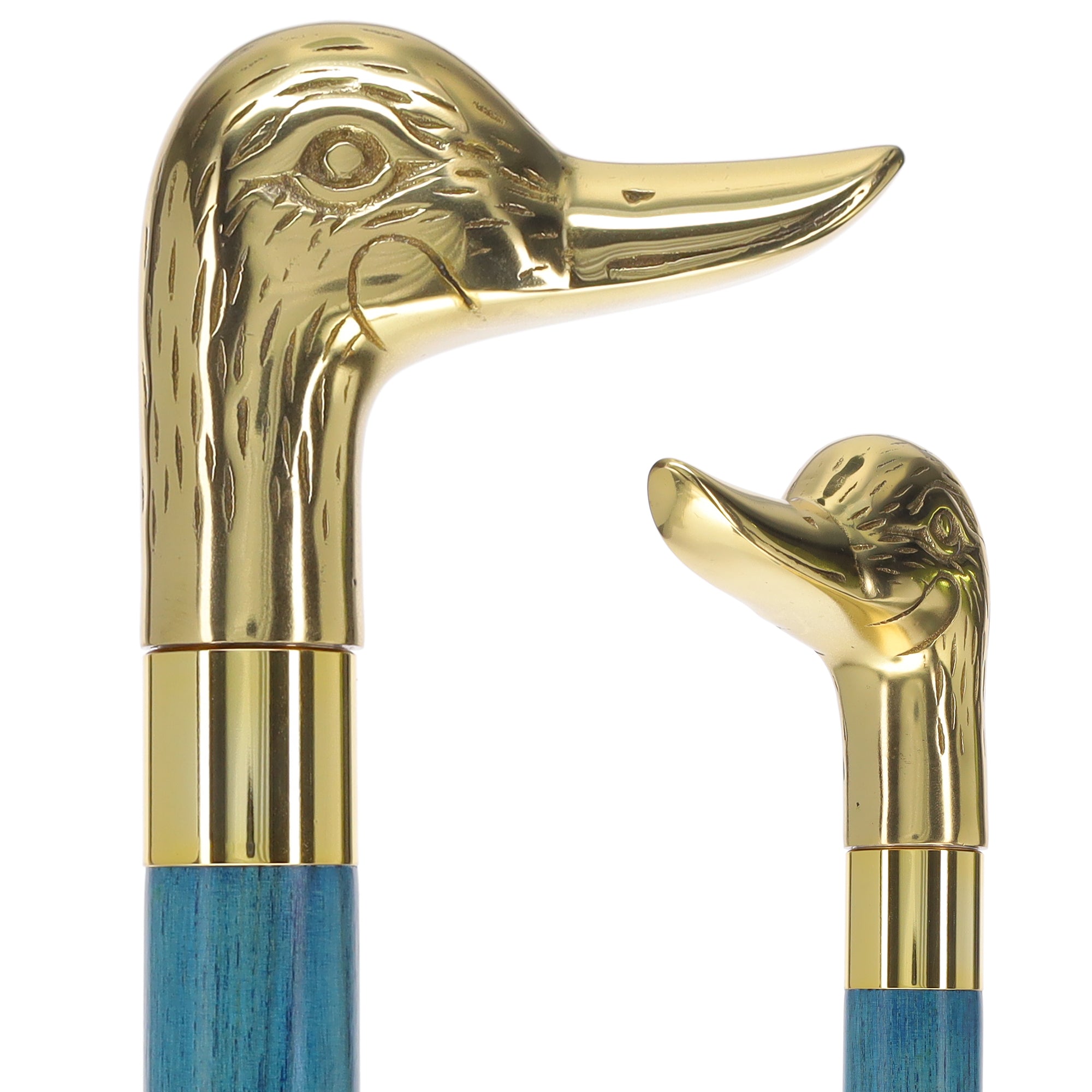 Premium Brass Duck Handle Cane: Stained Custom Color Shaft Cheap Sale Now