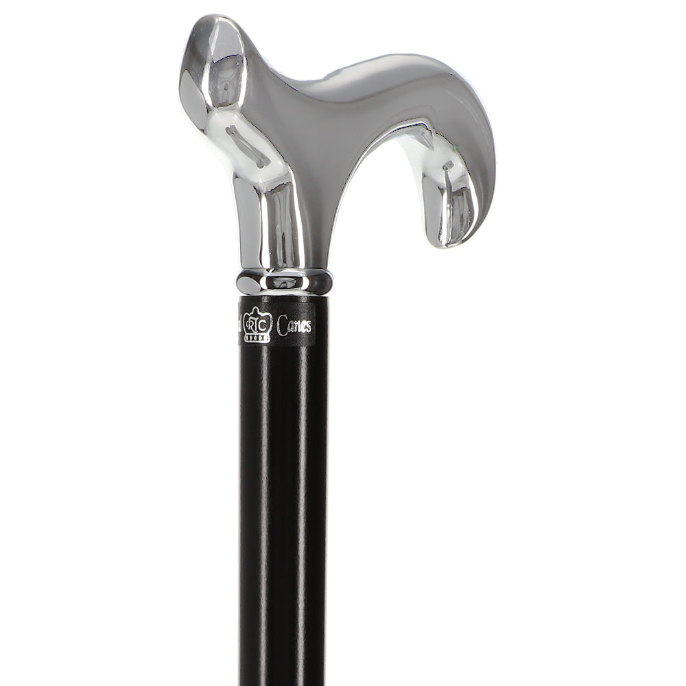 Formal Chrome Derby Cane, Black Beechwood & Silver Collar Buy Cheap Factory Outlet