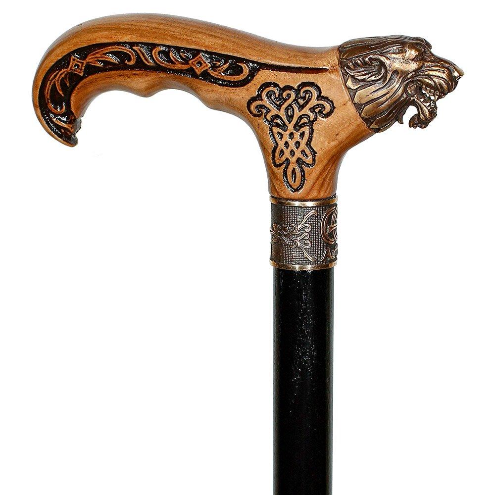 Bronze Direwolf Handcarved Celtic Art Derby Walking Cane How Much Online