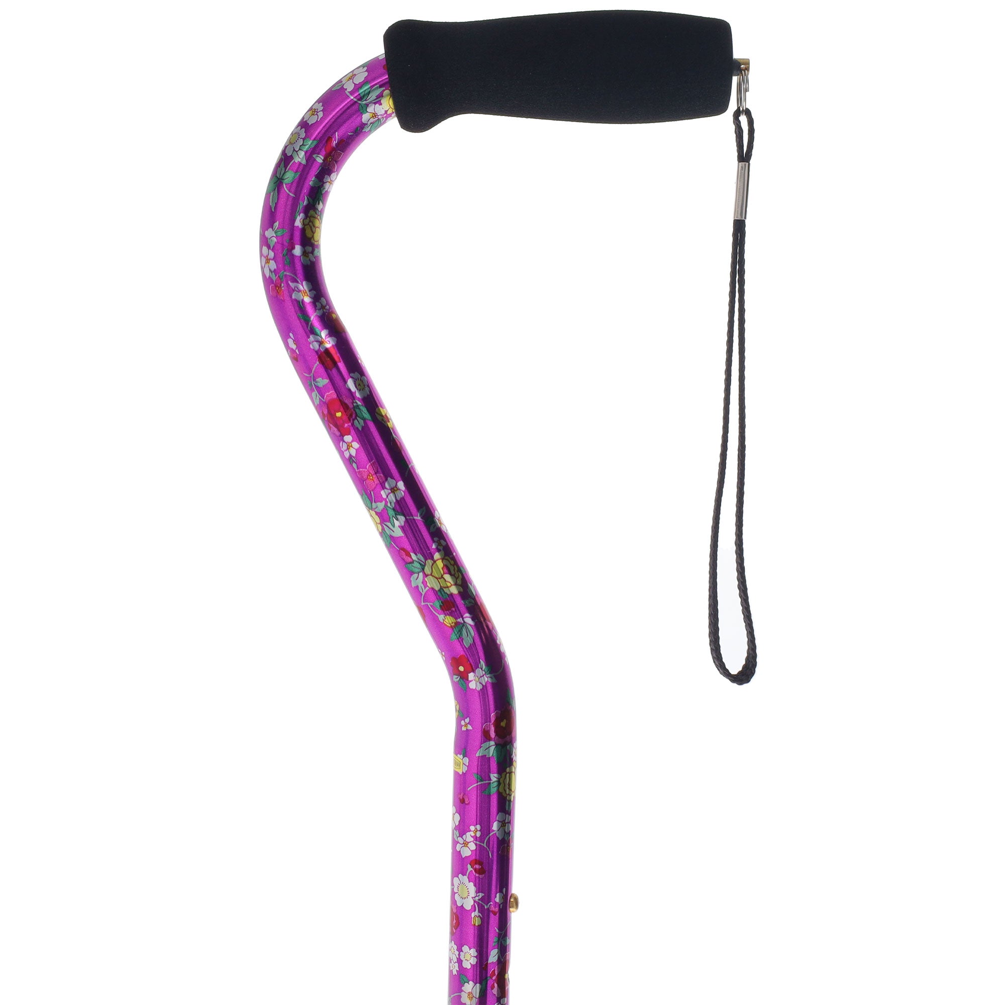 Limited single item listing: Purple Floral Offset Handle Walking Cane Discount