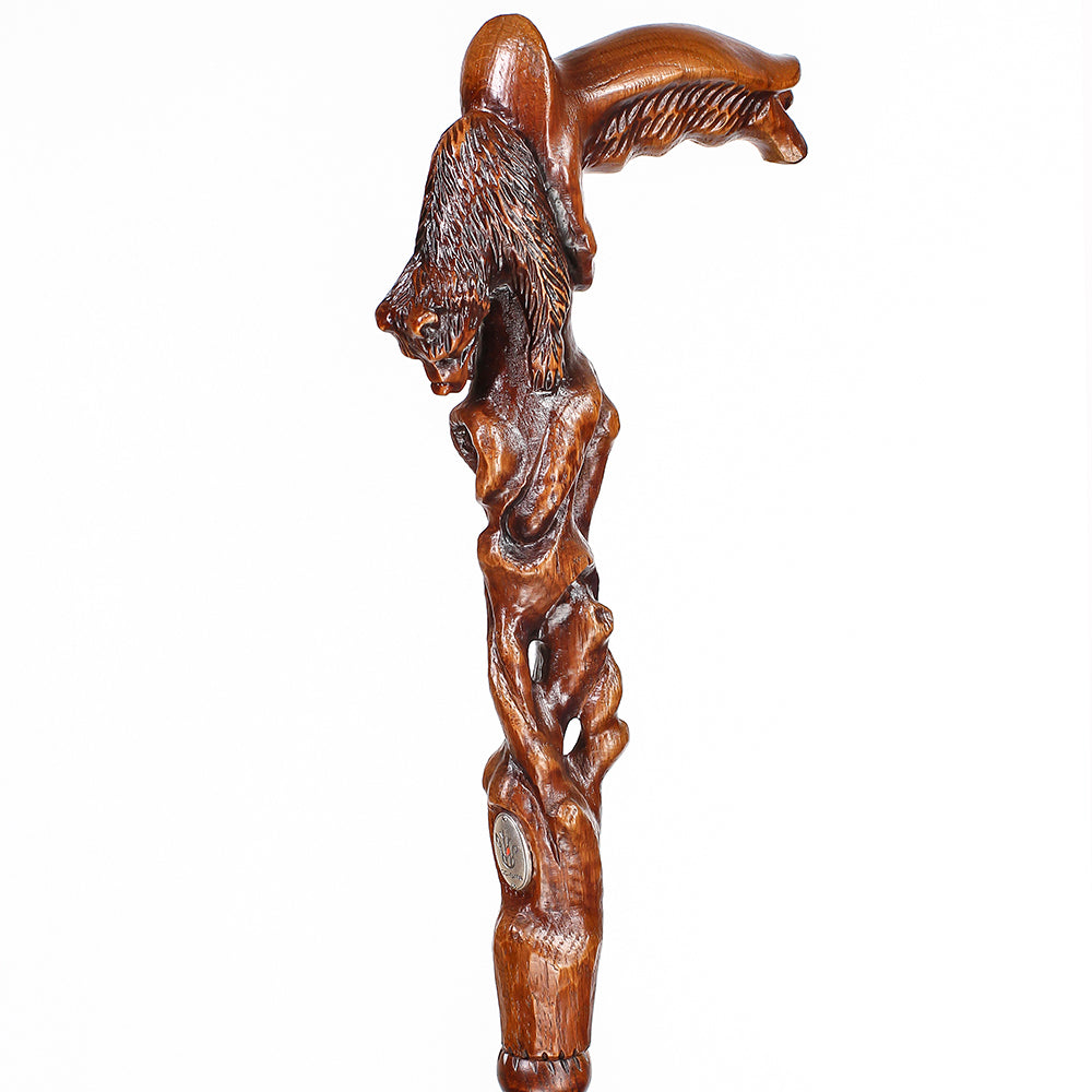 Scratch and Dent Awakening Bear (dark) Artisan Intricate Handcarved Cane V2409 Visit Online