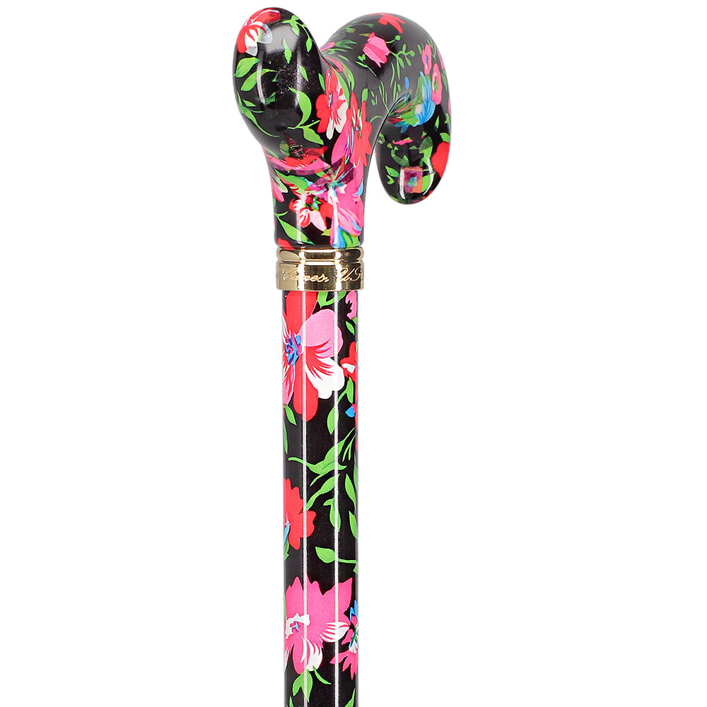 Moonlit Floral: Designer Pattern Adjustable Cane w/ Safetbase Get To Buy Cheap Pice