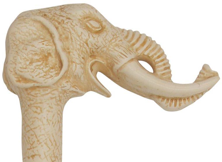 Faux Ivory Elephant with Tusks-Italian Handle Cane w/ Custom Shaft and Collar Amazing Pice Cheap Online