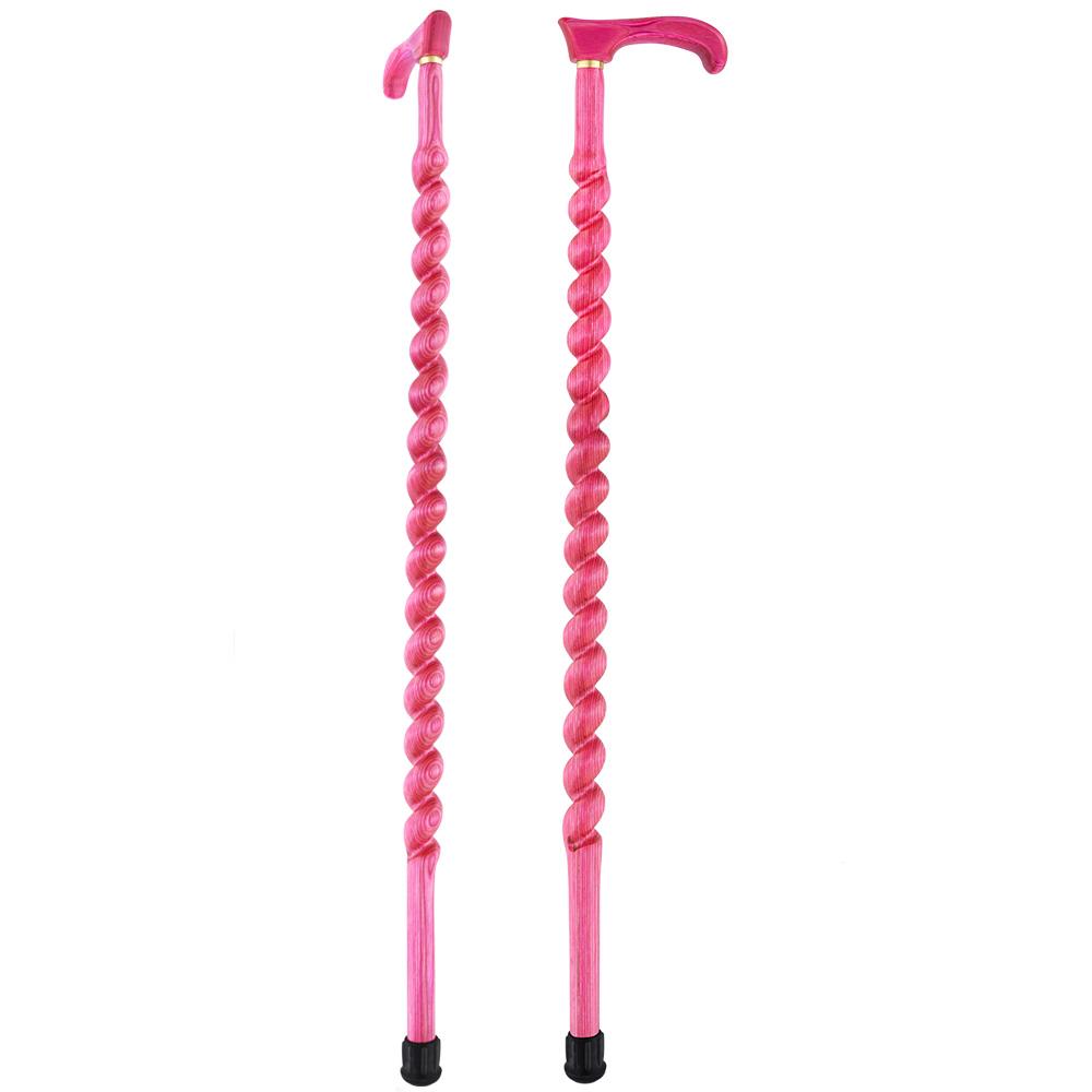 USA-Made Twisted Spiral Cane: Pink Vibrant Colorwood Laminate Clearance Pre Order